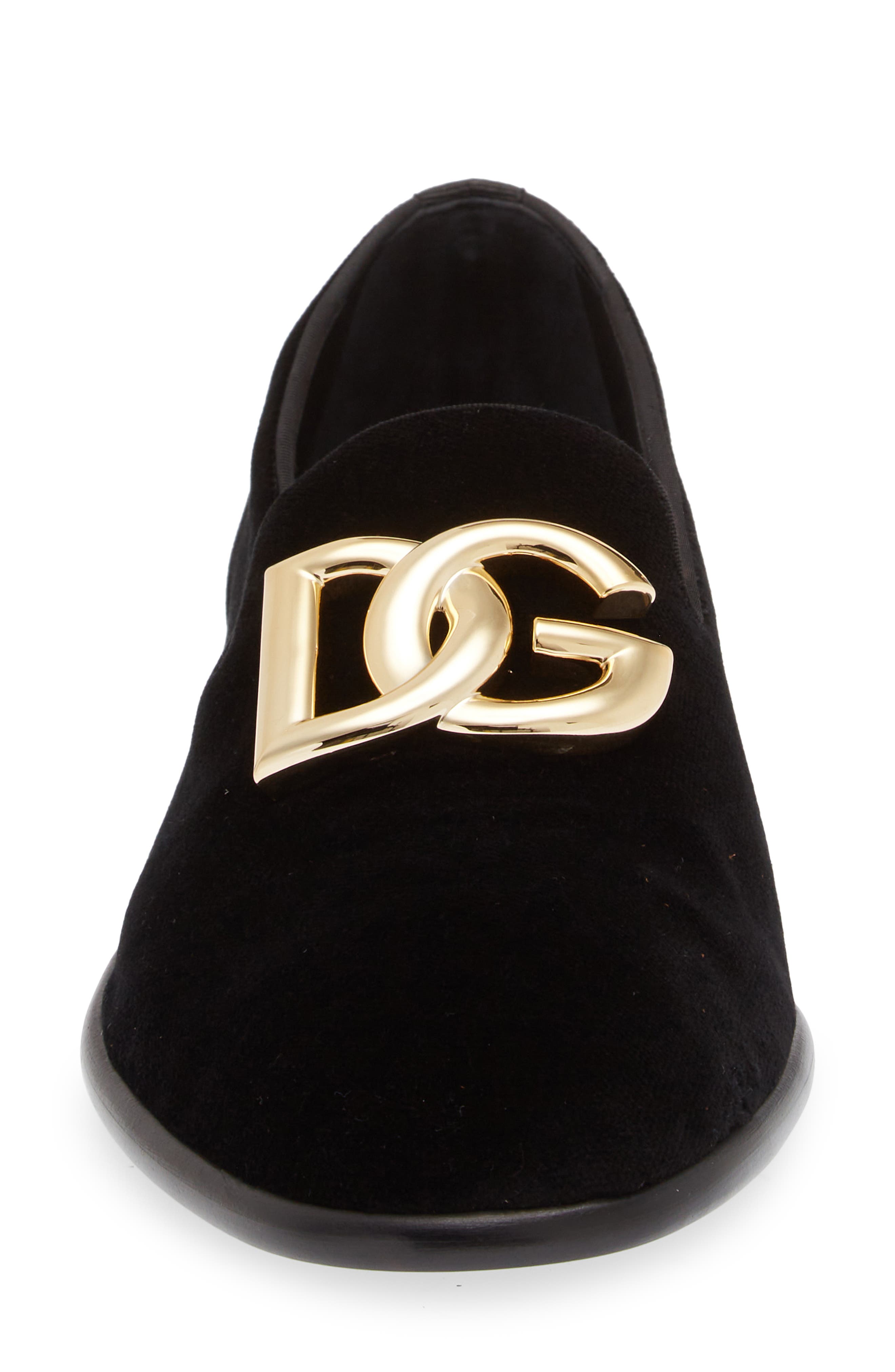 Dolce&Gabbana Leonardo Velvet Loafer, Alternate, color, 80999 Black