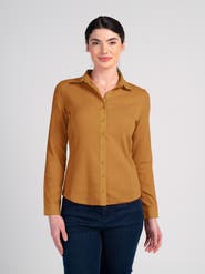 Kettlewell Fitted Long Sleeve Cotton Ribbed Shirt