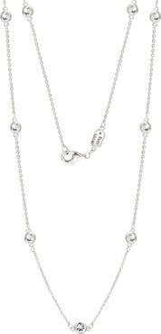 SUZY LEVIAN Sterling Silver White Topaz Station Necklace