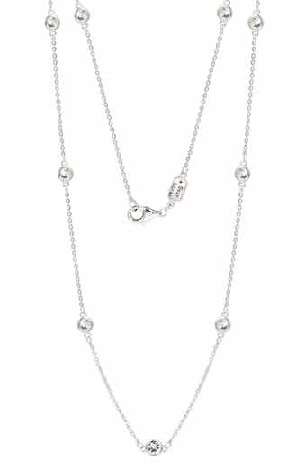 SUZY LEVIAN Sterling Silver White Topaz Station Necklace