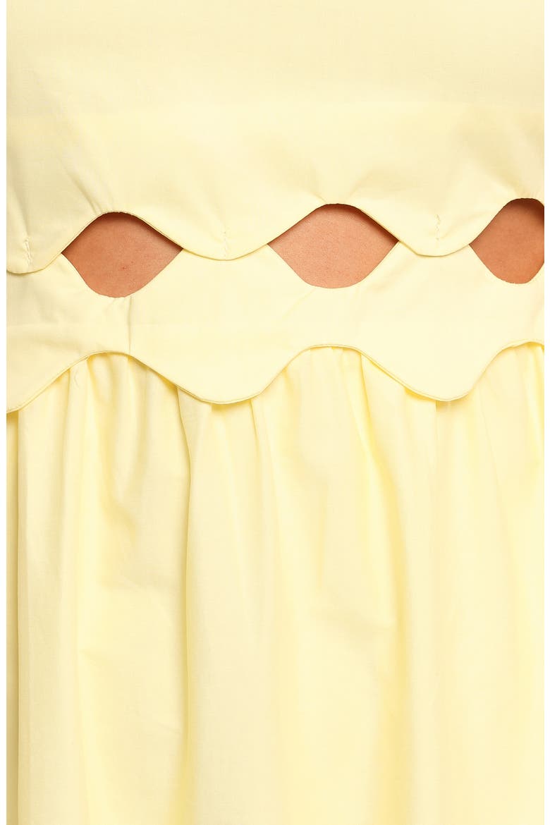 Dixie Scalloped Cutout Cotton Maxi Dress, Alternate, color, YELLOW