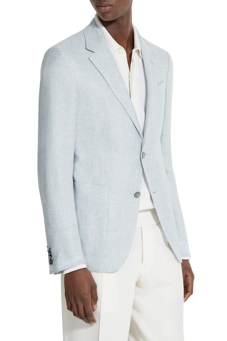 Fairway Crossover Linen, Wool & Silk Sport Coat, Main, color, LIGHT BLUE