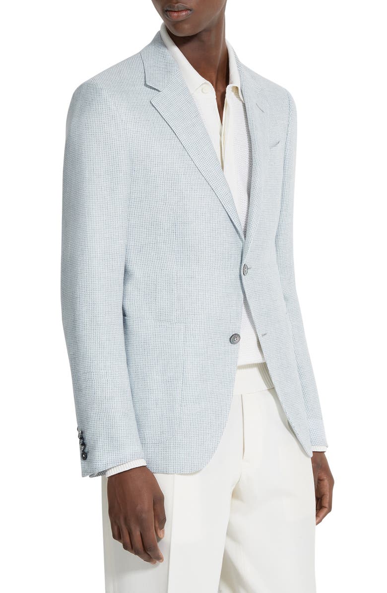 ZEGNA Fairway Crossover Linen, Wool & Silk Sport Coat, Main, color, Light Blue