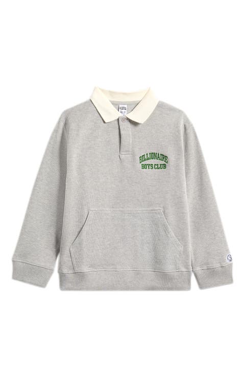 Kids' Kiri Long Sleeve Cotton Graphic Polo