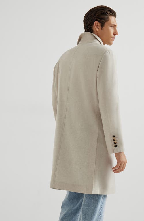 Brunello Cucinelli Cashmere Button Coat In White