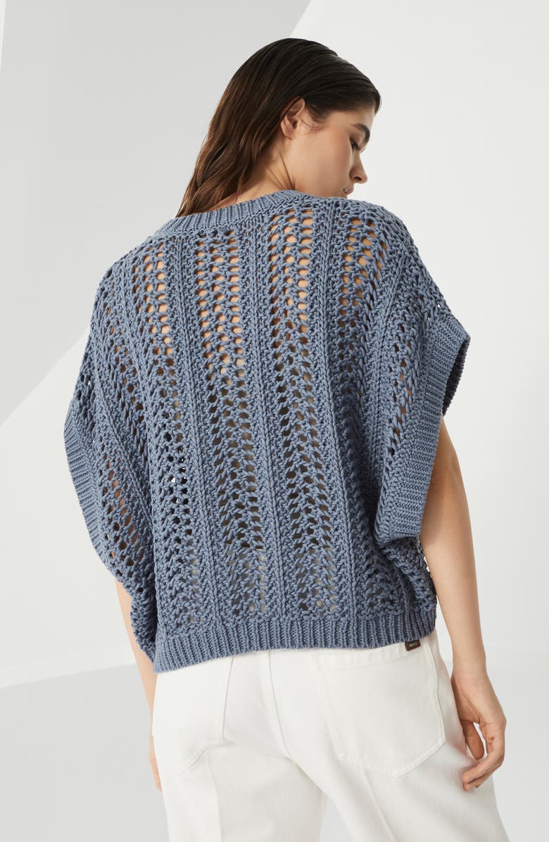 Brunello Cucinelli Ribbed Net sweater, Alternate, color, 