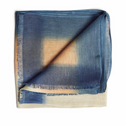 Studio Variously Oceana Beige Soft Linen Silk Handloom Scarf In Beige