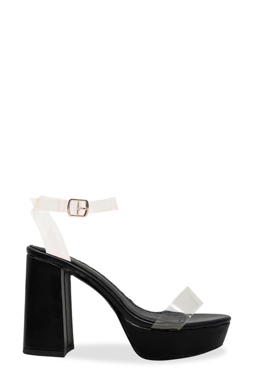 Chase & Chloe Chase And Chloe Hela Platform Sandal In Clear Black