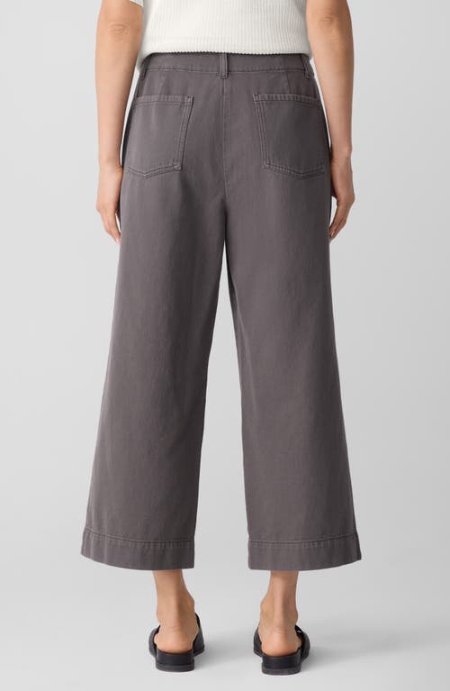 Eileen Fisher Organic Linen Ankle Wide Leg Pants In Gray