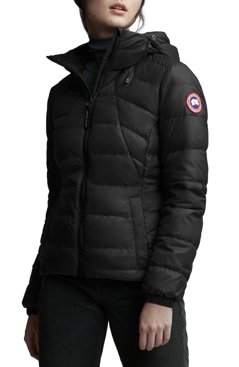 Canada Goose Abbott Packable Hooded 750 Fill Power Down Jacket, Main, color, Black