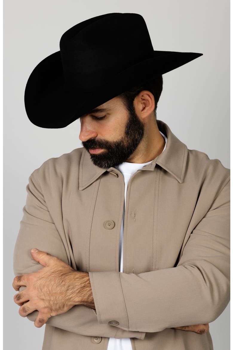 The Bronco Premier Wool Western Cowboy Hat, Alternate, color, Black