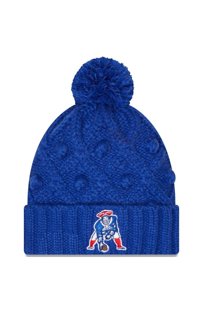New Era Women's New Era Royal New England Patriots Toasty Cuffed Knit Hat with Pom, Main, color, Royal