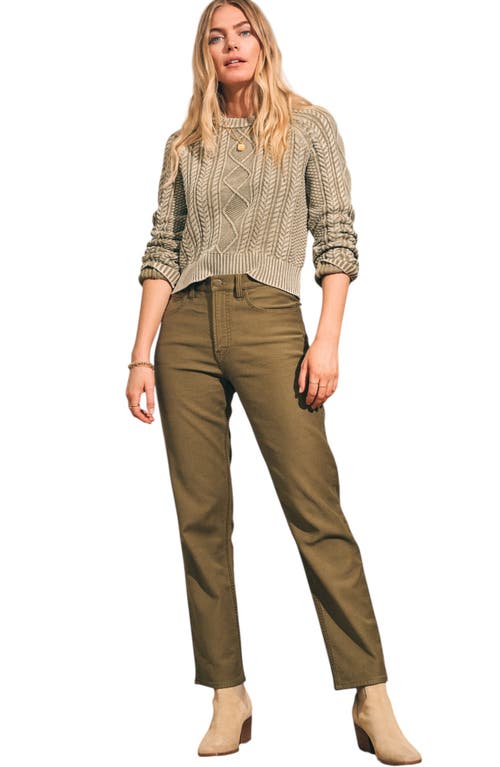 Faherty Stretch Terry Five Pocket Pant In Brown