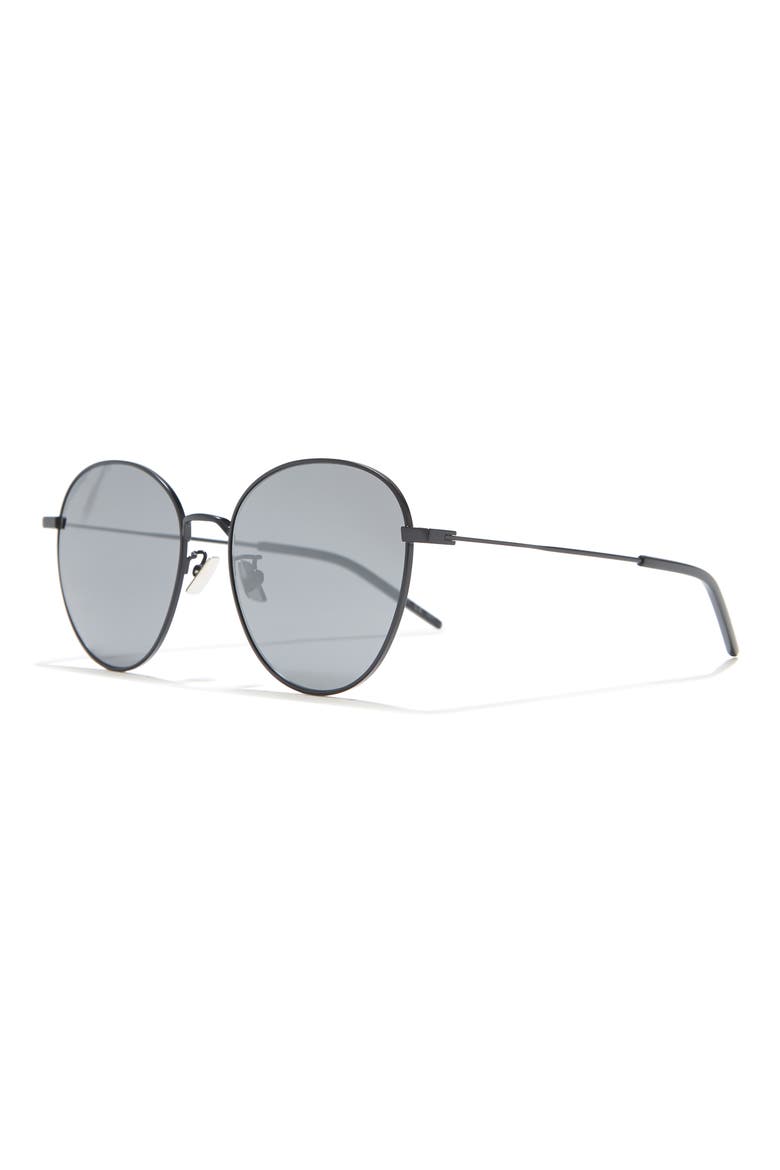 56mm Round Sunglasses, Alternate, color, BLACK BLACK SILVER