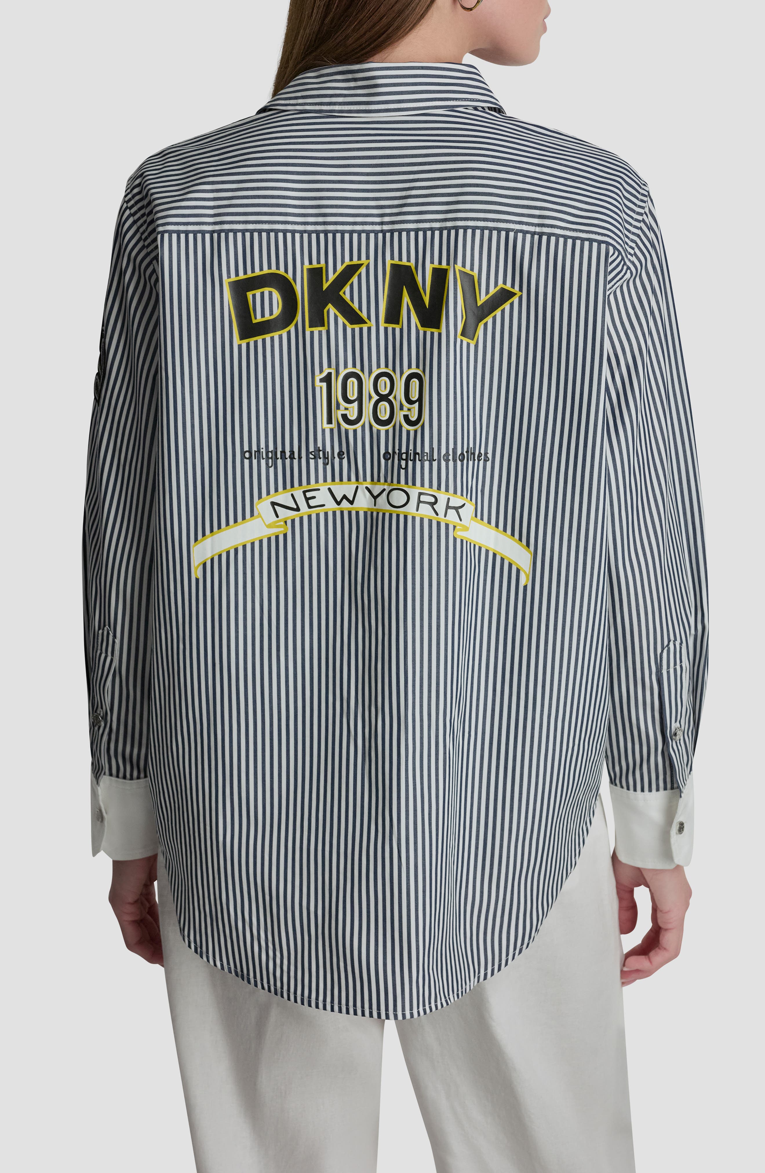 Stripe Logo Button-Up Shirt - image 2