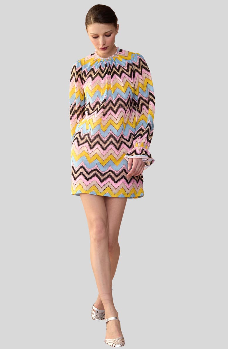 Cynthia Rowley Zigzag Knit Shift Dress, Alternate, color,