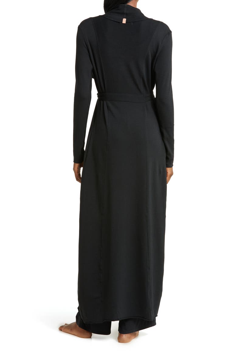 Stretch Pima Cotton & Modal Robe, Alternate, color, IMMERSED BLACK