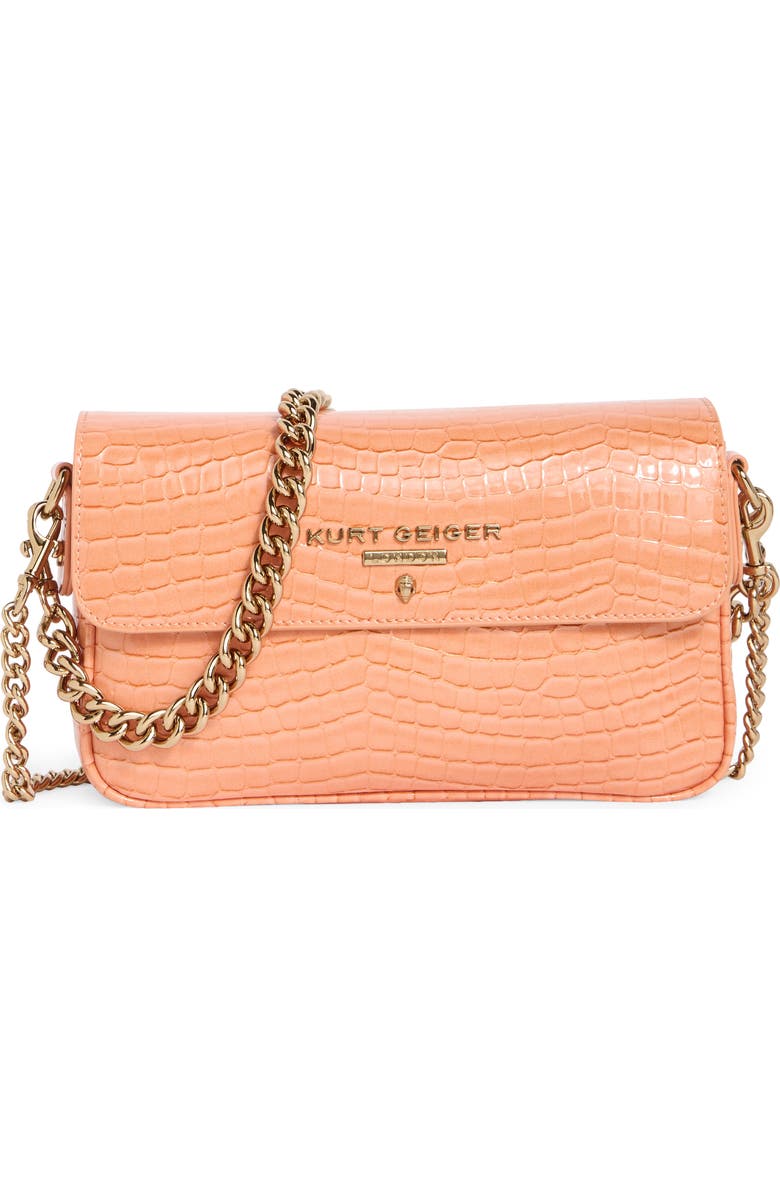 Kurt Geiger London Highgate Flap Camera Crossbody Bag, Main, color, Peach
