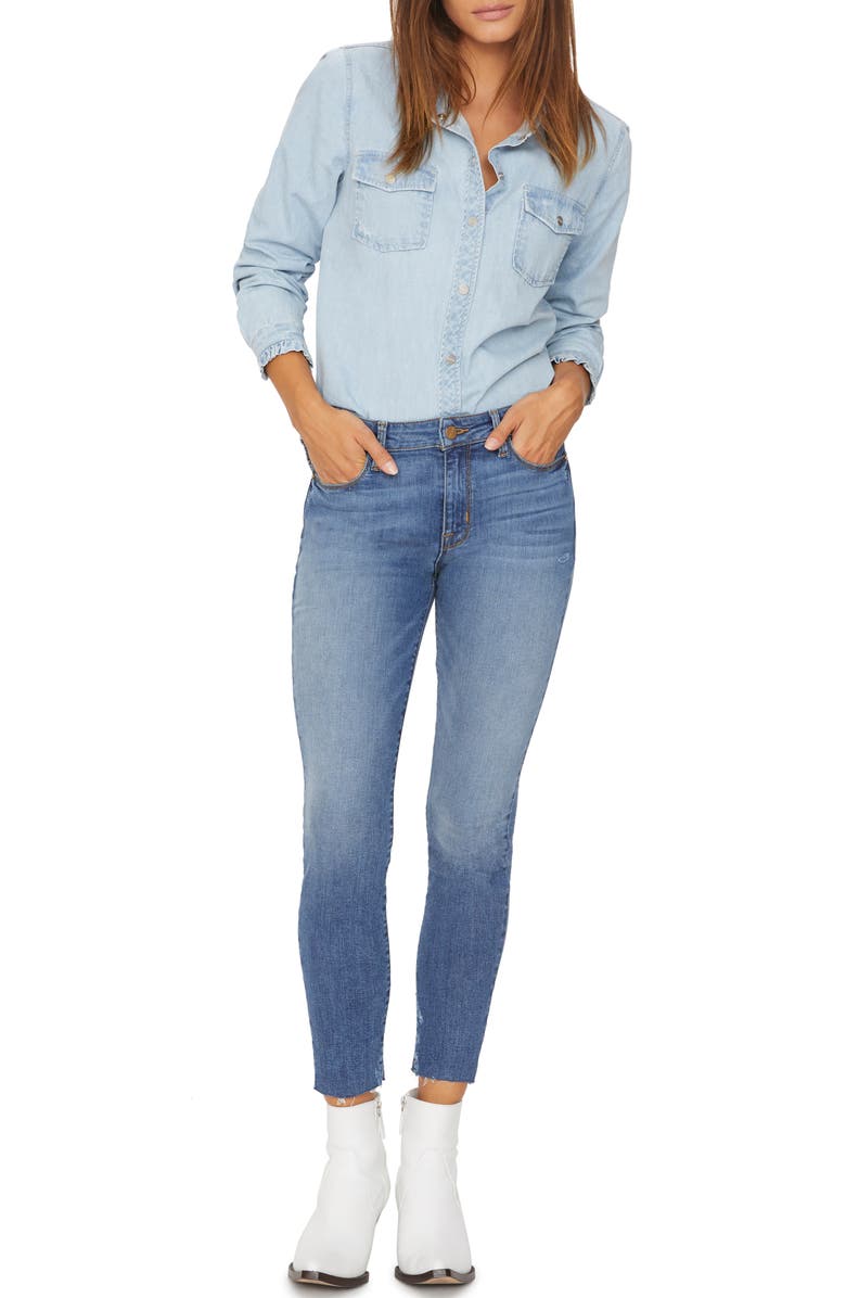 Sanctuary Daytime Ruffle Chambray Blouse, Alternate, color,