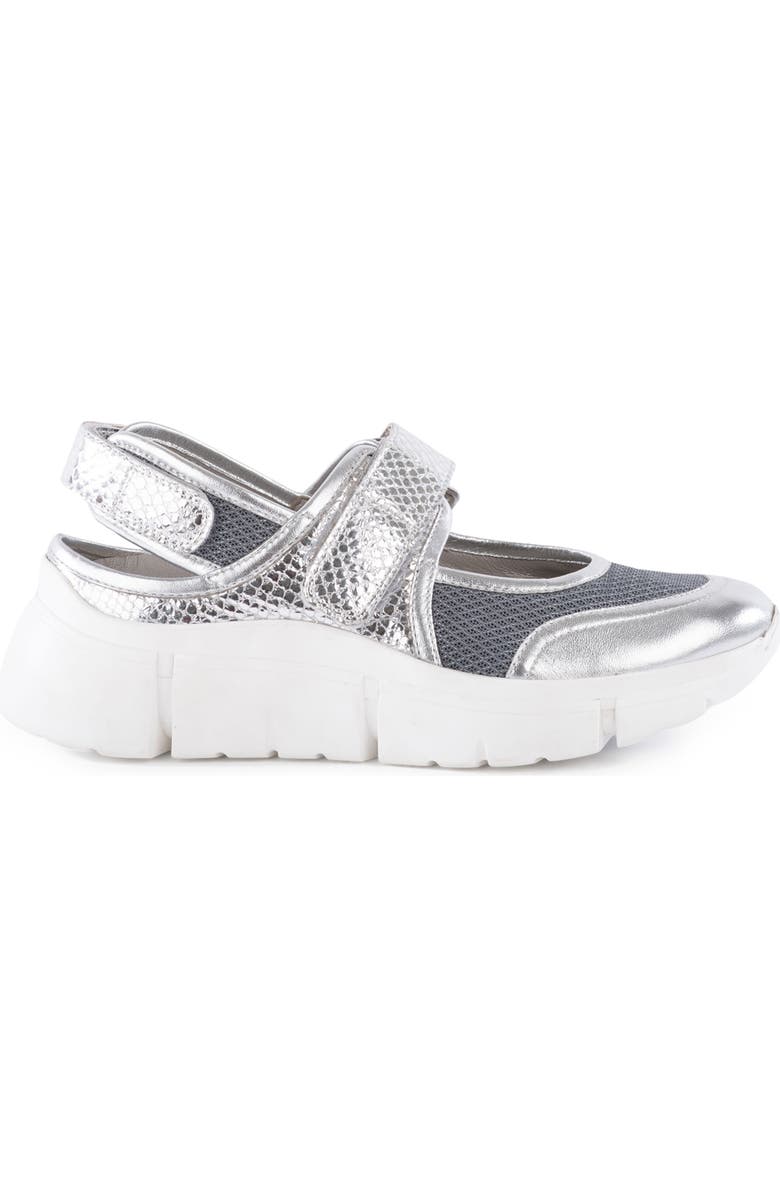Seychelles Track Star Sneaker, Alternate, color, Silver/ Silver Leather