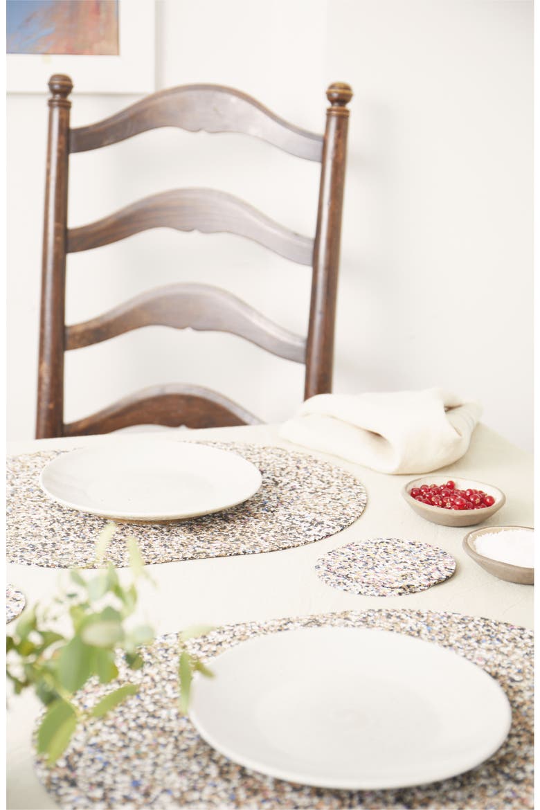 Beach Clean Oval Placemats Set of 6, Alternate, color, Natural Cork