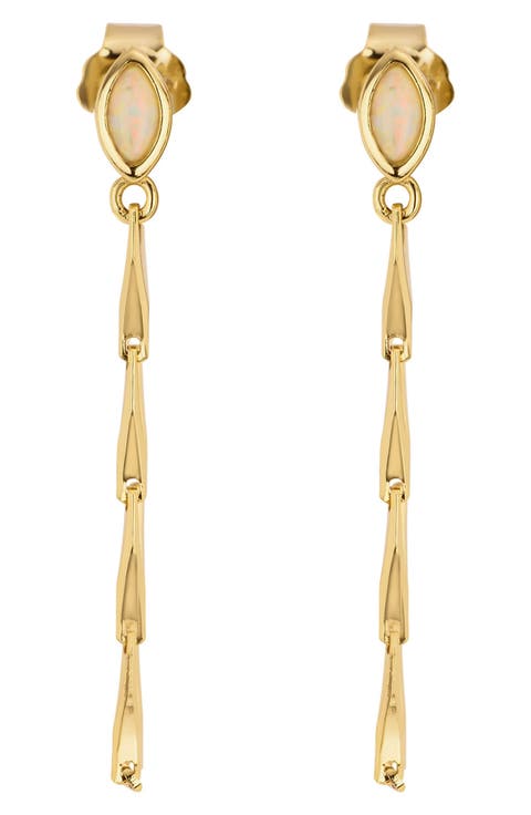 Athra Opal Chain Drop Earrings