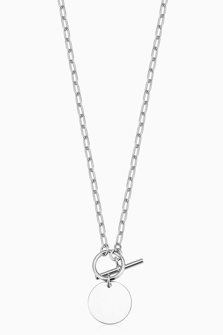 Toggle Me Disc Pendant Necklace in Sterling Silver, Main, color, Silver