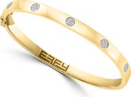 EFFY 925 Gold Plated Silver Bezel Set Diamond Bangle