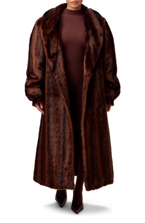 Longline Faux Fur Coat