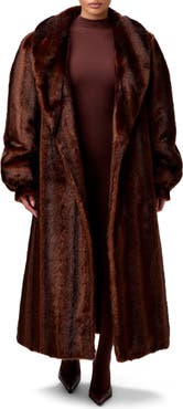 Naked Wardrobe Longline Faux Fur Coat