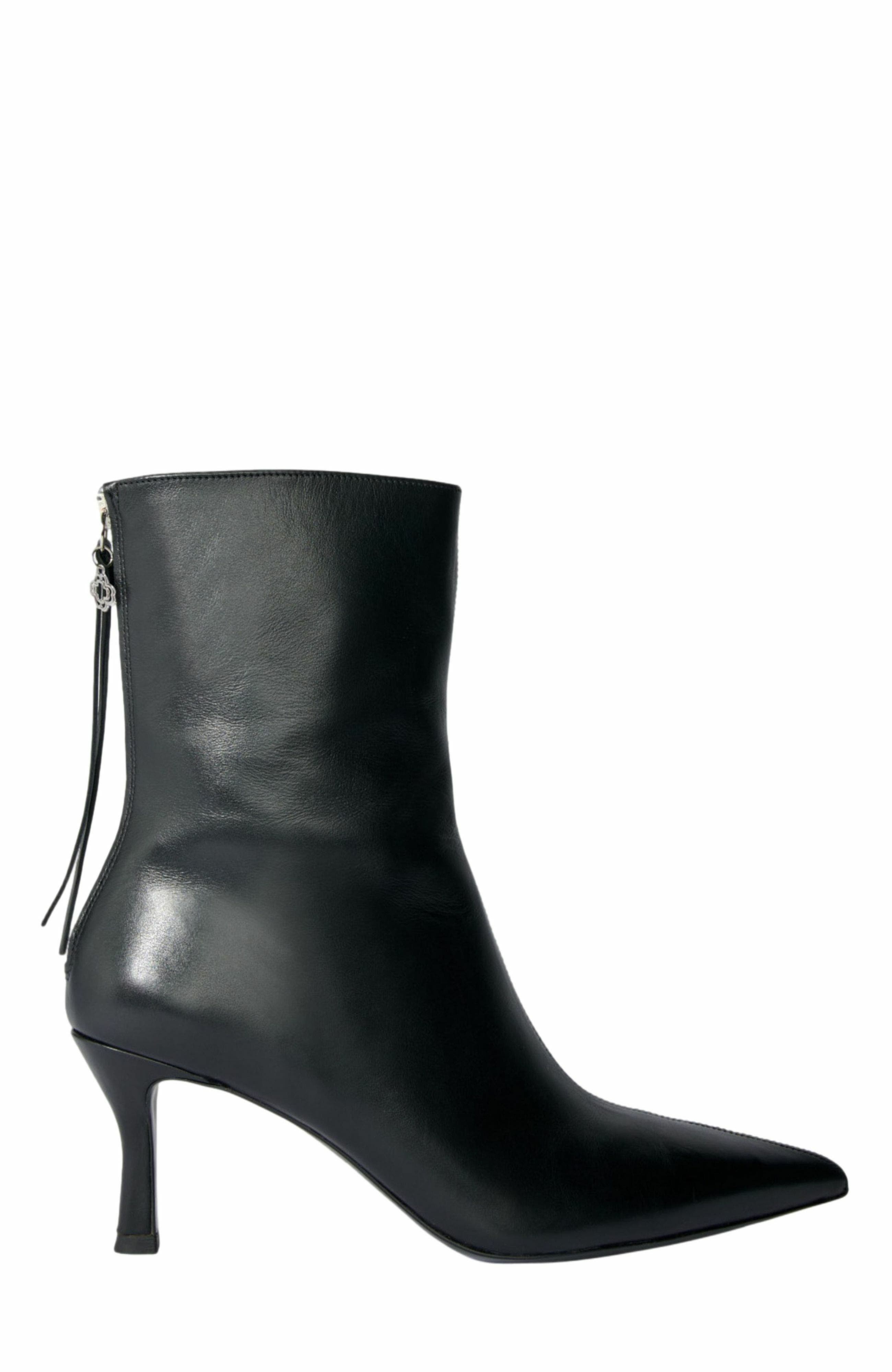 maje Leather ankle boots, Main, color, Black