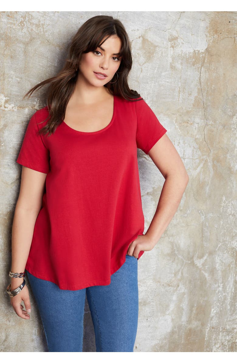 June + Vie Short-Sleeve Swing One + Only Tee, Alternate, color, Black