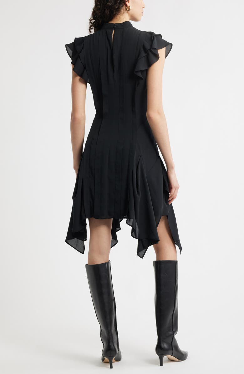 Chelsea28 Pintuck Shark Bite Hem Dress, Alternate, color, Black