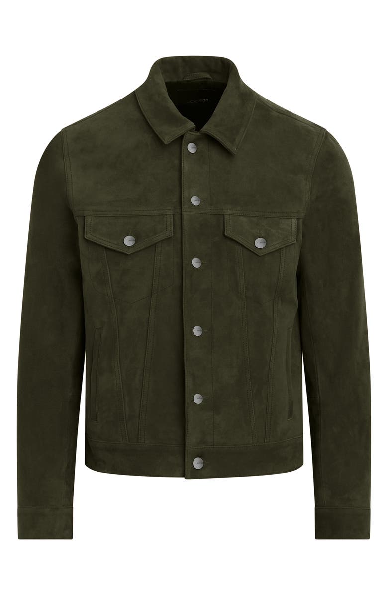 Joe's Cash Suede Trucker Jacket, Alternate, color, Dusty Olive