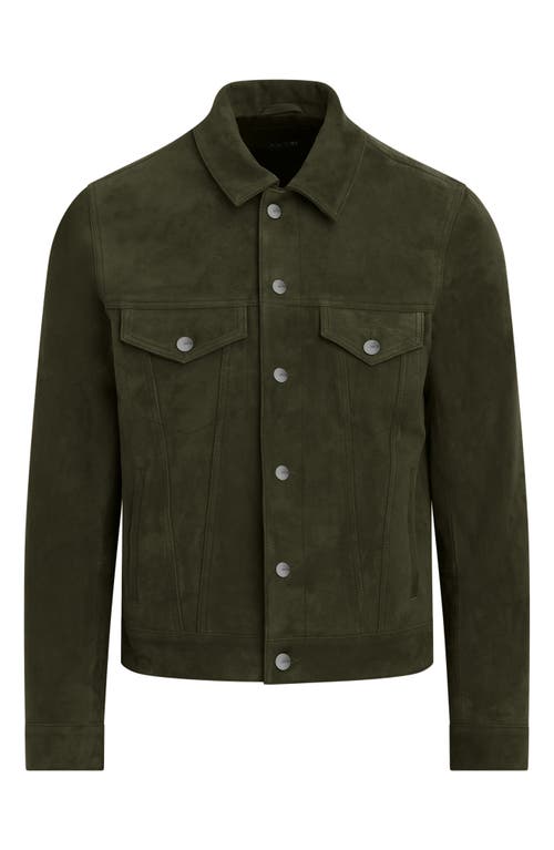 Joe's Cash Suede Trucker Jacket In Green