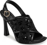 KARL LAGERFELD PARIS Colbie Sequin X-Band Sandal