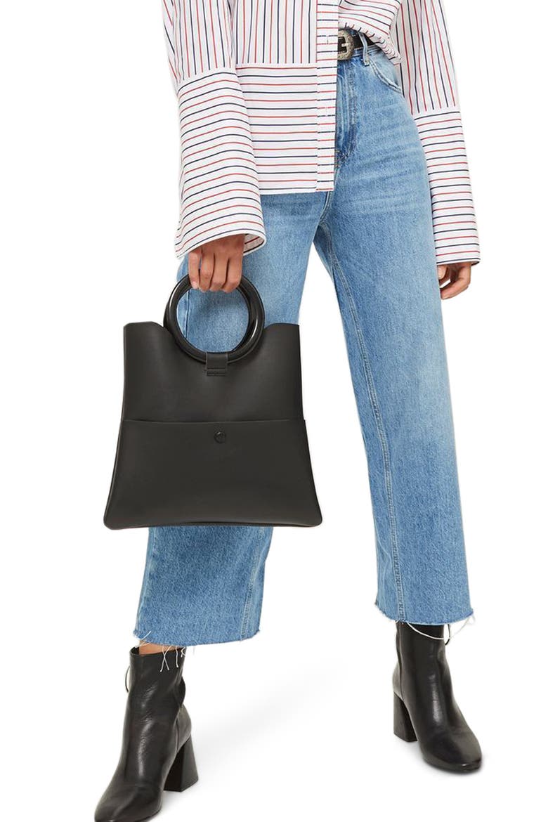 Crop Wide Leg Jeans, Main, color, MID BLUE