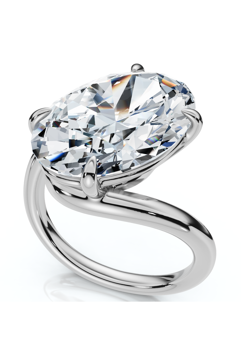 Certified 7Ct Aire Oval Cut Diamond Solitaire Engagement Ring 14k Gold Lab Grown, Alternate, color, 14k White Gold