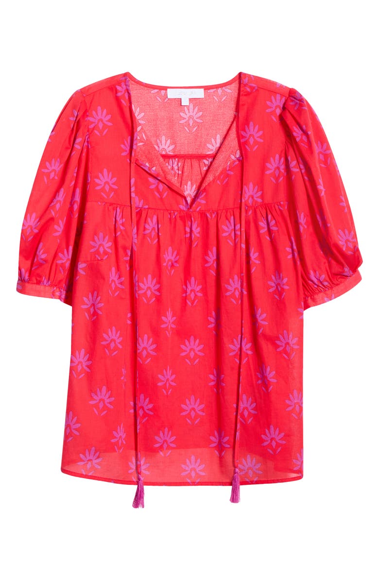 SUGARLIPS Delmas Floral Louisa Split Neck Top, Alternate, color, Berry-Purple