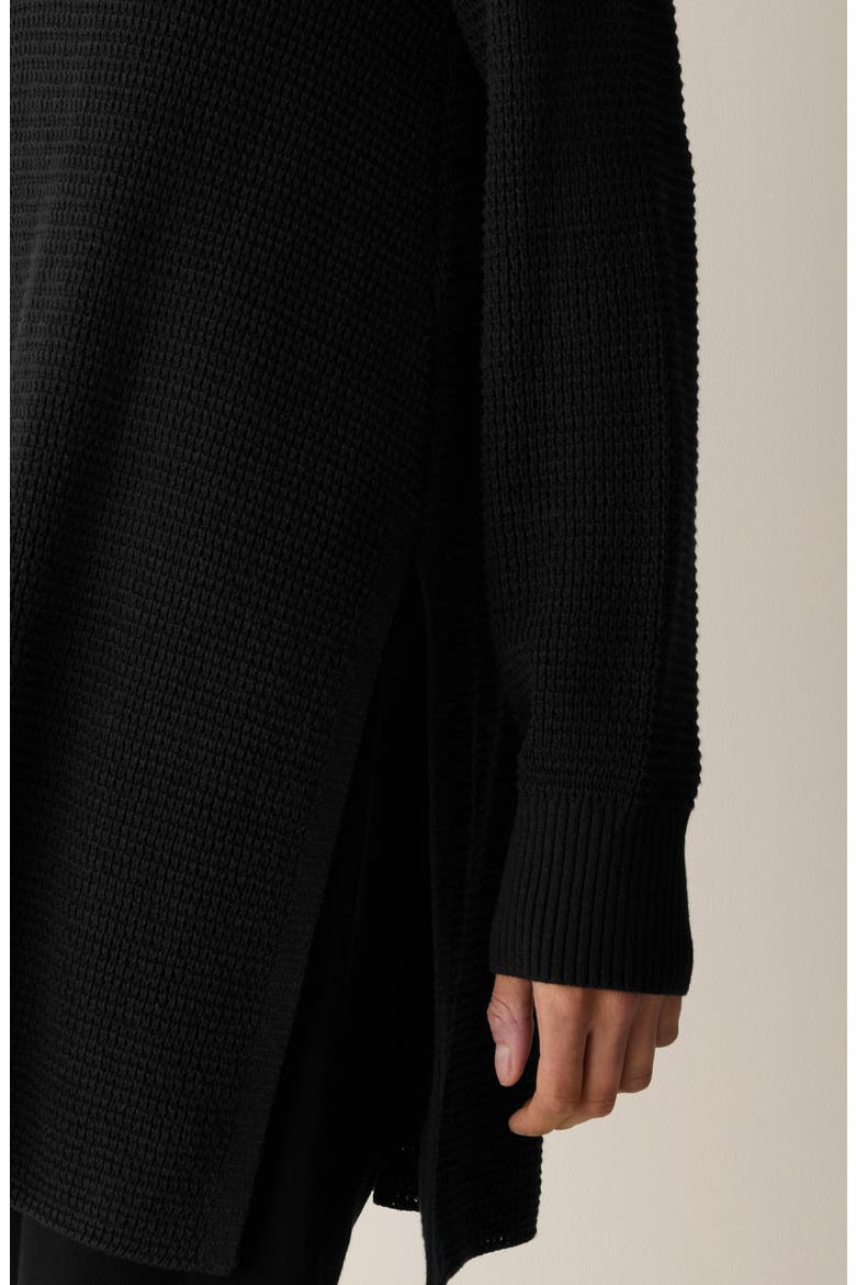 Organic Cotton Blend Scoop Neck Tunic Sweater, Alternate, color, BLACK