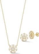 GLAZE JEWELRY Cubic Zirconia Pendant Necklace & Stud Earrings Set