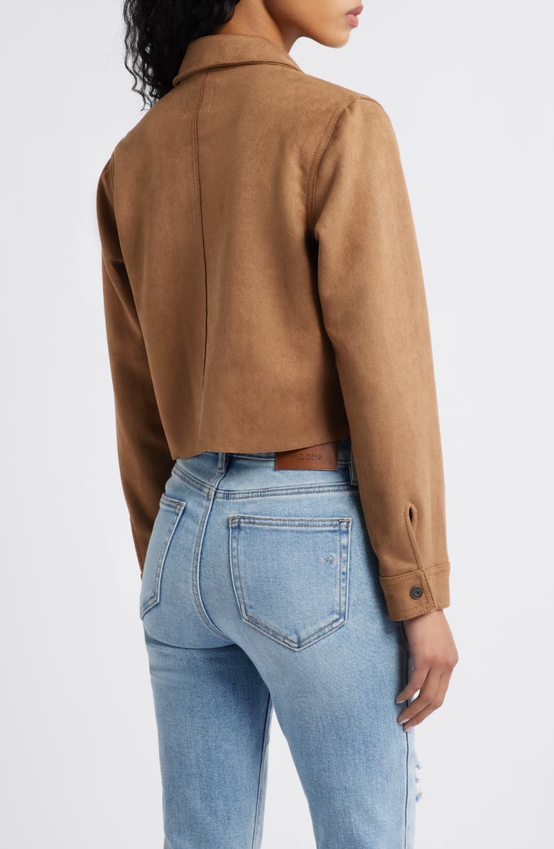 HIDDEN JEANS Shrunken Snap-Up Shirt, Alternate, color, Caramel