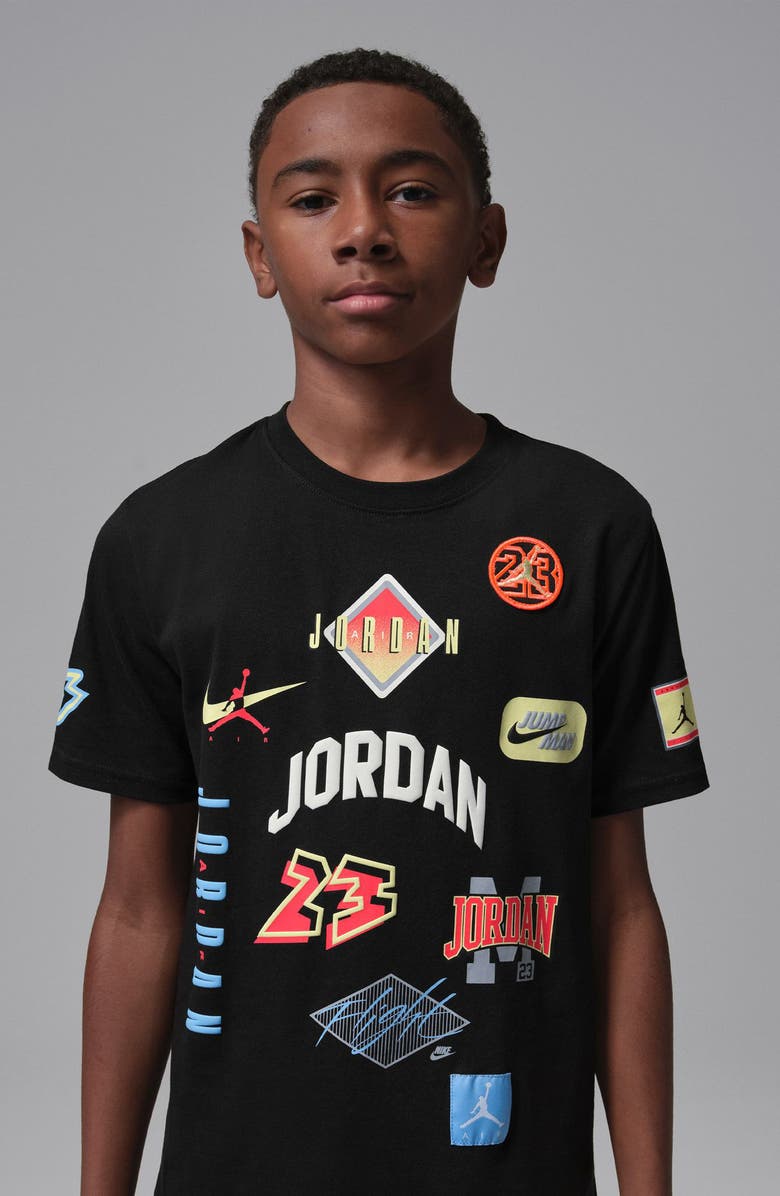 Jordan Kids' Dynasty Patch Graphic T-Shirt, Alternate, color, Black