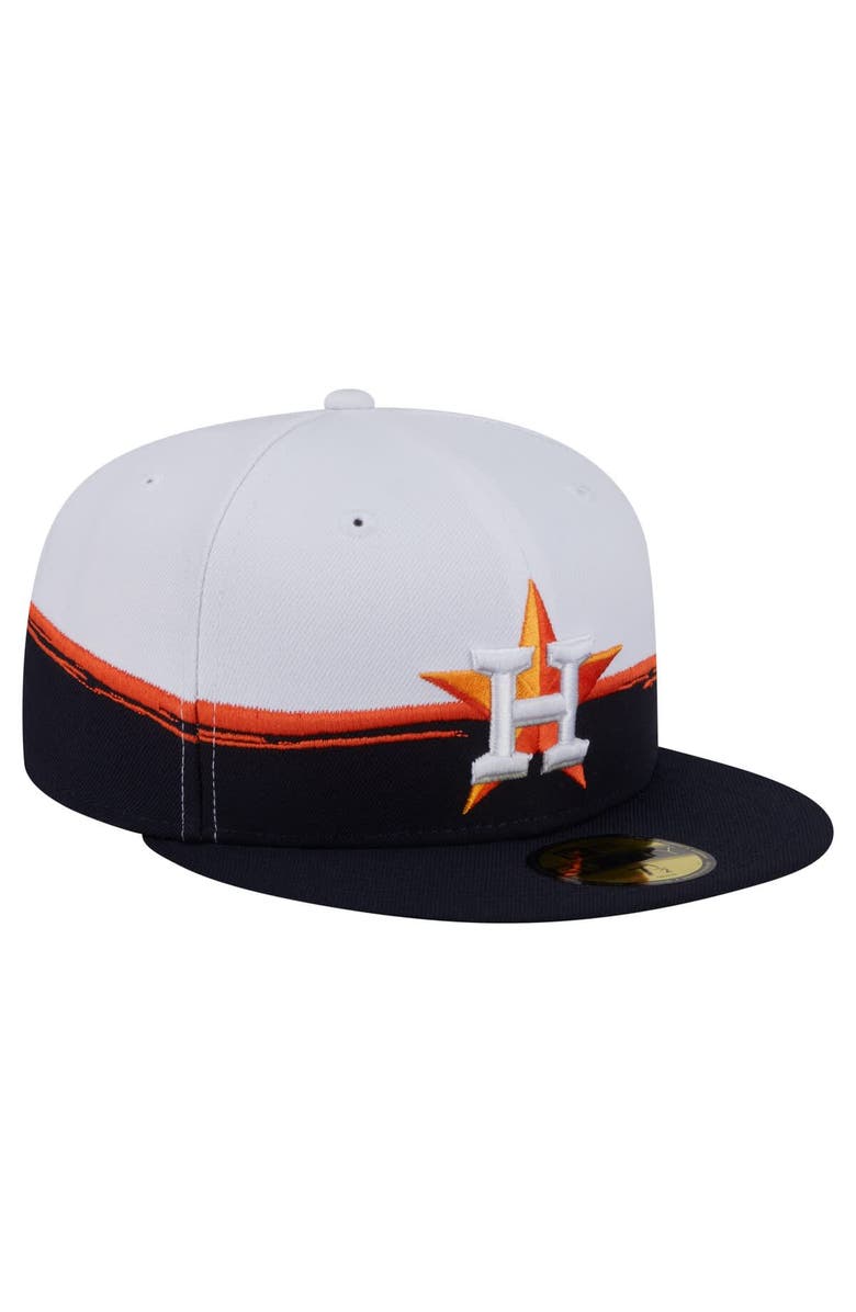 New Era Men's New Era Navy/White Houston Astros Paint Stroke 59FIFTY Fitted Hat, Alternate, color, Navy