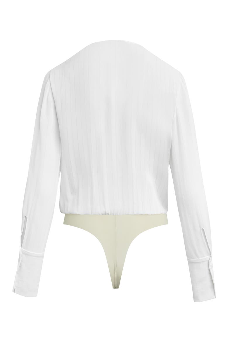The Date Stripe Jacquard Bodysuit, Alternate, color, WHITE