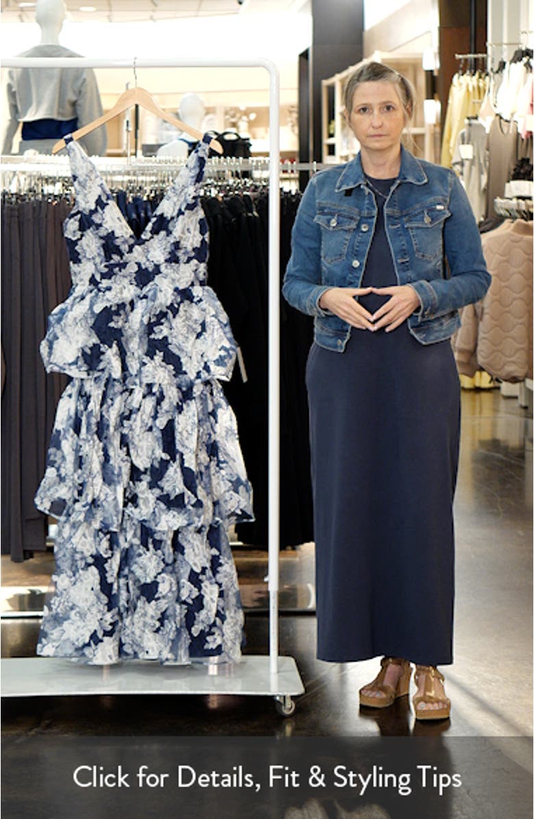 Vallia Floral Tiered Gown, sales video thumbnail