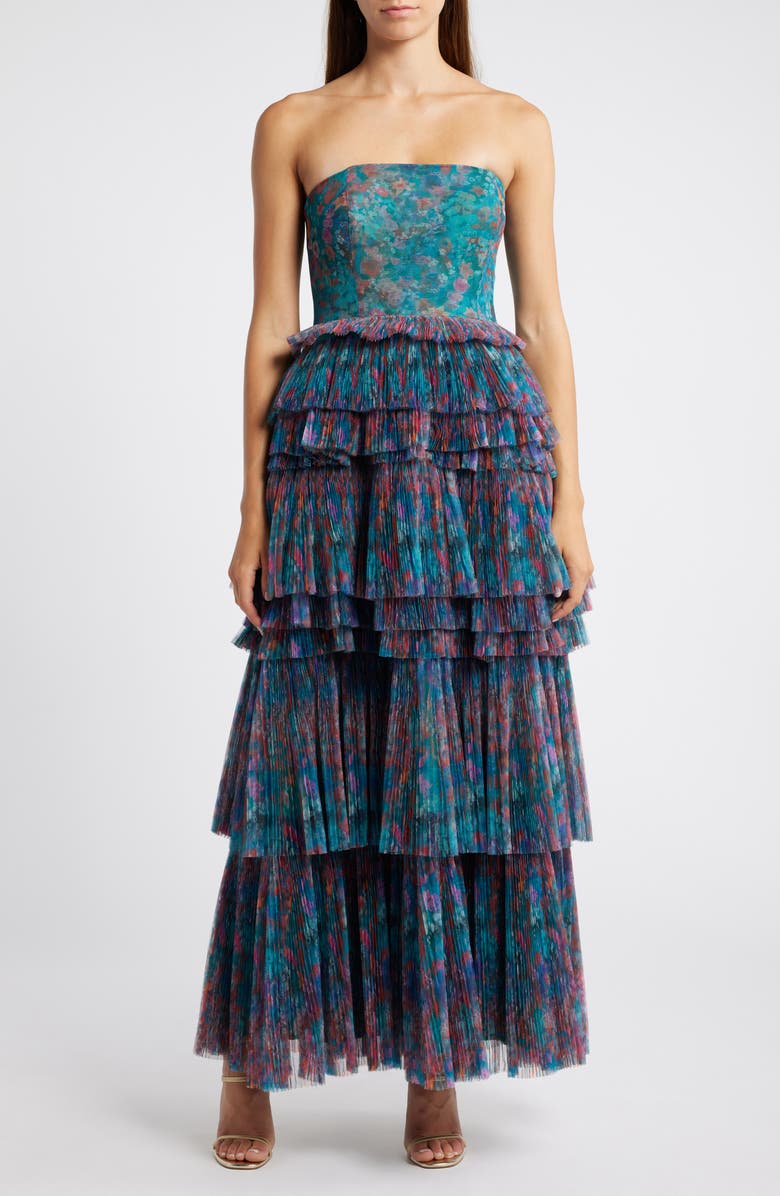 Hutch Nalina Tiered Strapless Maxi Dress, Main, color, 