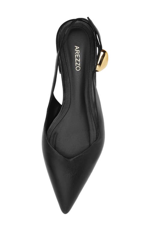 Arezzo Farrah Slingback Pointed Toe Flat In Black