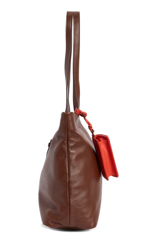 Lucky Brand Tess Leather Tote Bag In Brown