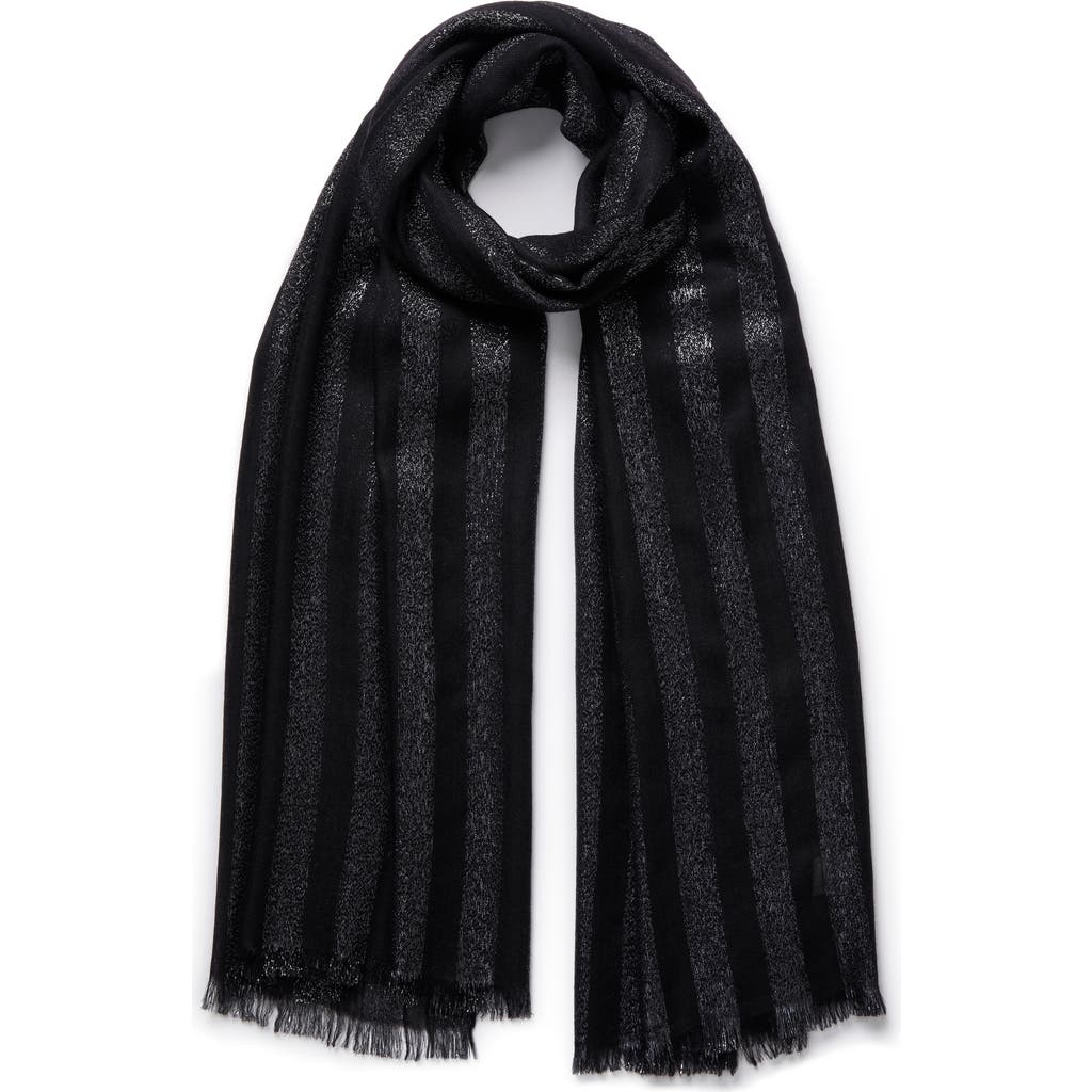 Jane Carr Skyline Metallic Cashmere Blend Scarf In Black